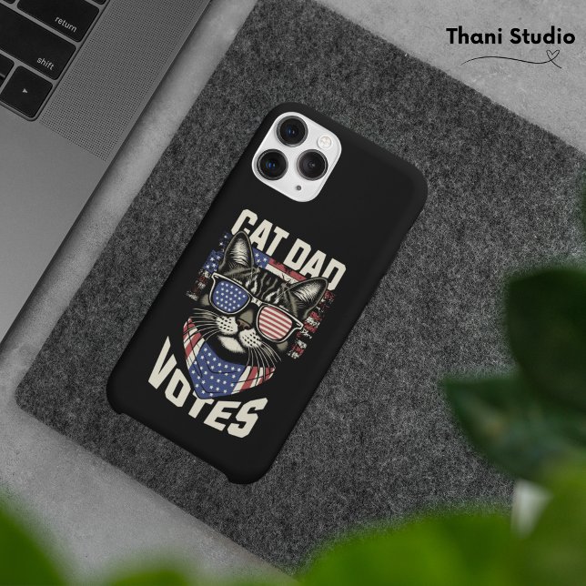 Cat Dad Votes Cute Election American Flag Case-Mate iPhone Case (Creator Uploaded)