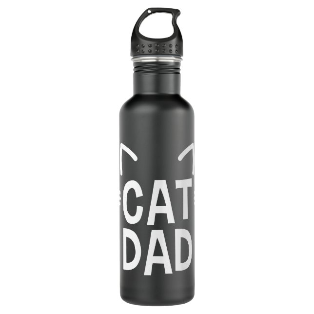 Cat Dad With Ears & Whiskers 710 Ml Water Bottle (Front)