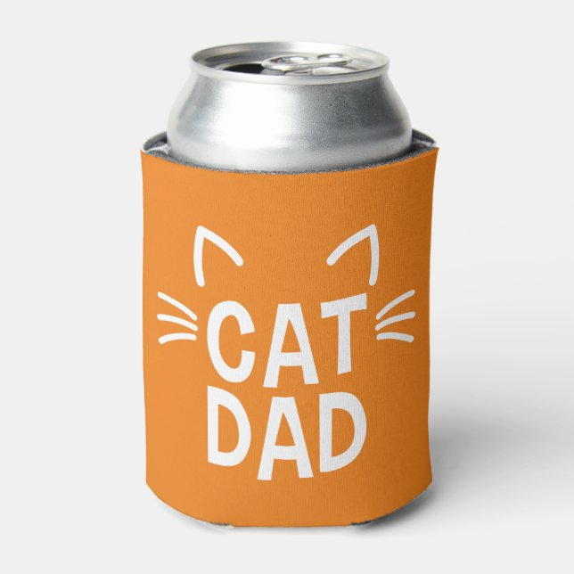 Cat Dad With Ears & Whiskers Can Cooler (Can Front)