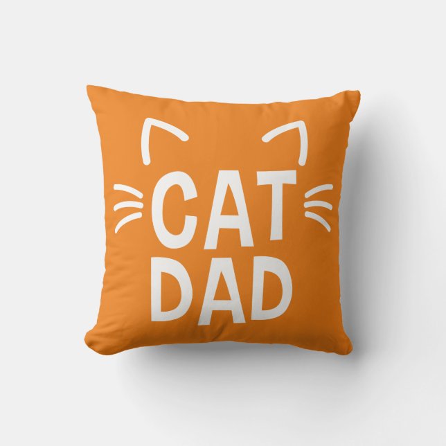 Cat Dad With Ears & Whiskers Cushion (Front)