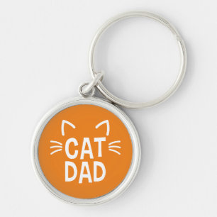 Cat Dad With Ears & Whiskers Key Ring