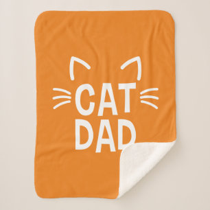 Cat Dad With Ears & Whiskers Sherpa Blanket