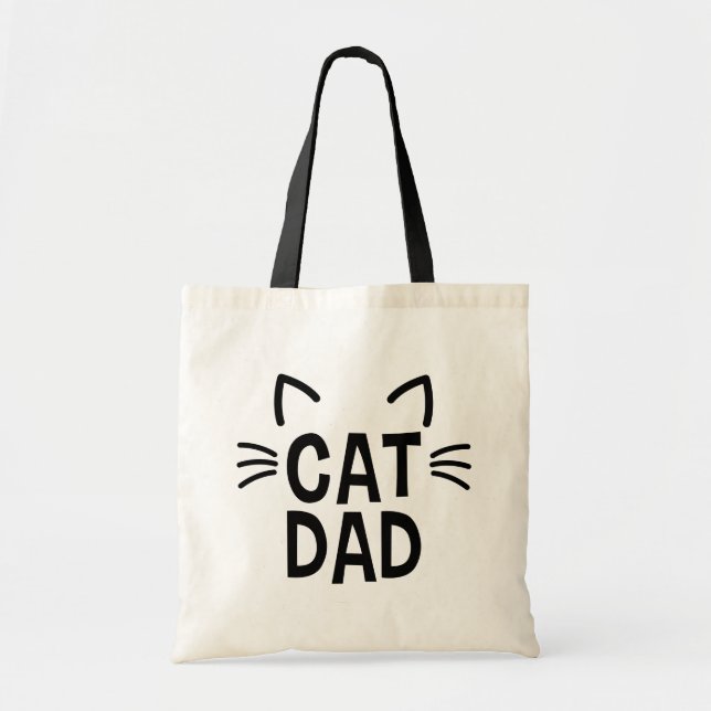 Cat Dad With Ears & Whiskers Tote Bag (Front)