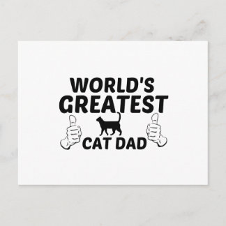 CAT DAD WORLDS GREATEST POSTCARD