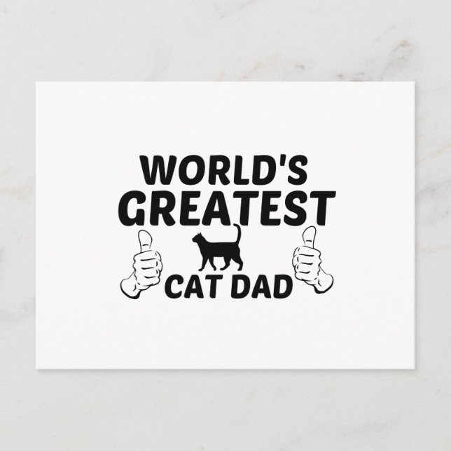 CAT DAD WORLDS GREATEST POSTCARD (Front)