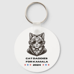 Cat Daddies For Kamala Funny Cat Dad Vote Election Key Ring