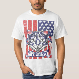 Cat Daddy American Flag Vintage Distressed Men's T-Shirt