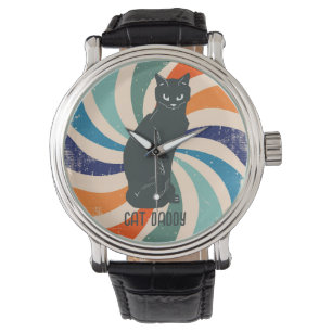 Cat Daddy Black Cat Vintage Eighties Style Retro Watch