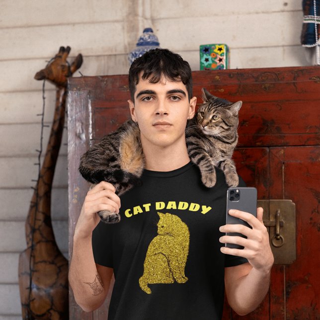 CAT DADDY CAT DAD GLITTER T-SHIRTS (Creator Uploaded)