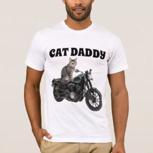 CAT DADDY DAD BIKER T-SHIRTS