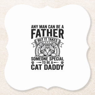 Cat Daddy Father Quote Vintage Engraving T-Shirt D Paper Coaster