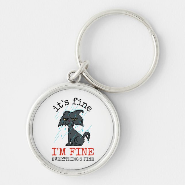 Cat daddy fathers day gift key ring (Front)