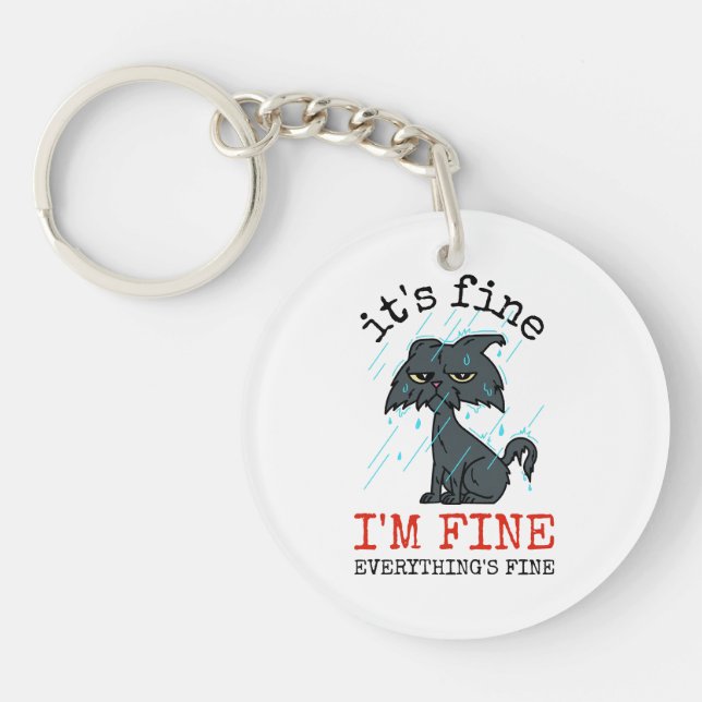 Cat daddy fathers day gift key ring (Front)
