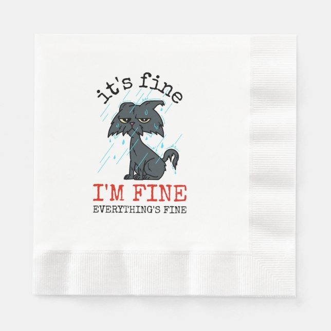 Cat daddy fathers day gift napkin (Front)