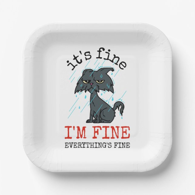 Cat daddy fathers day gift paper plate (Front)