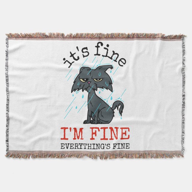 Cat daddy fathers day gift throw blanket (Front)