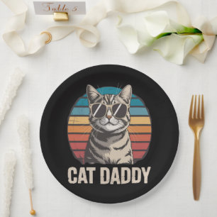 Cat Daddy Fathers Day Paper Plate