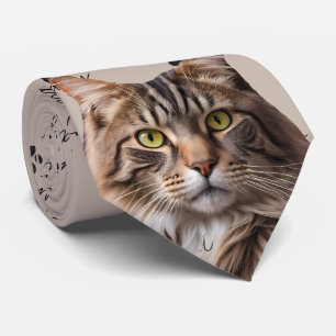 Cat Daddy Grey Tabby Cat Neck Tie