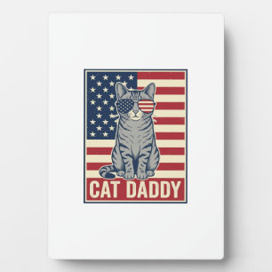 Cat Daddy Patriotic Cat Vector Design_1 Plaque