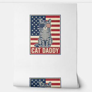 Cat Daddy Patriotic Cat Vector Design_1 Wallpaper