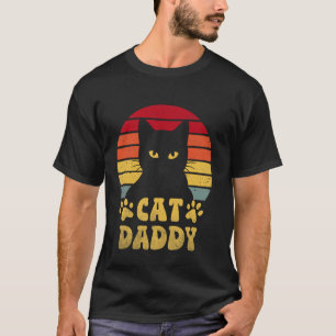 Cat Daddy Retro 70s 80s Black Cat Men Funny Cat Da T-Shirt