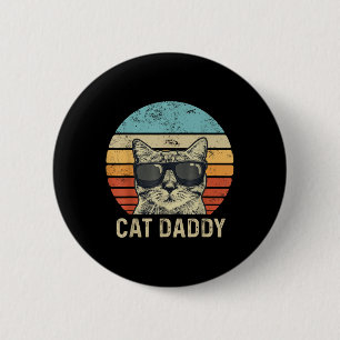 Cat Daddy Retro Cat Sungles Cool Cat Dad Gift Fath 6 Cm Round Badge