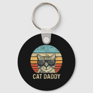 Cat Daddy Retro Cat Sungles Cool Cat Dad Gift Fath Key Ring
