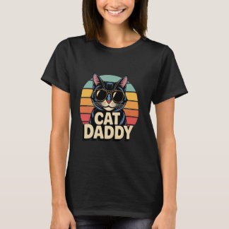 Cat Daddy Retro Sunglasses Cat Dad Father's Day T-Shirt