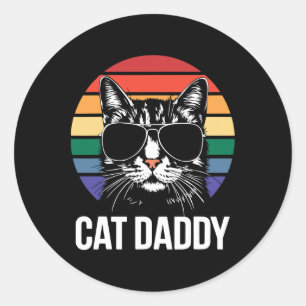 Cat Daddy Shirt Best Cat Dad Ever Men Fathers Day  Classic Round Sticker