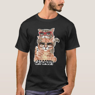Cat Daddy Sungglasses Best Cat Dad Ever Kitten Fat T-Shirt