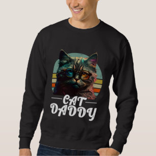 Cat Daddy Tabby Vintage Eighties Style Cat Retro Sweatshirt