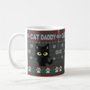 Cat Daddy Ugly Christmas Sweater Pajama Kitty Cat Coffee Mug