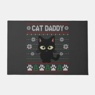 Cat Daddy Ugly Christmas Sweater Pajama Kitty Cat  Doormat
