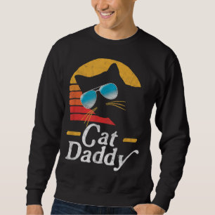 Cat Daddy Vintage 80s Style Cat Retro Sunglasses D Sweatshirt