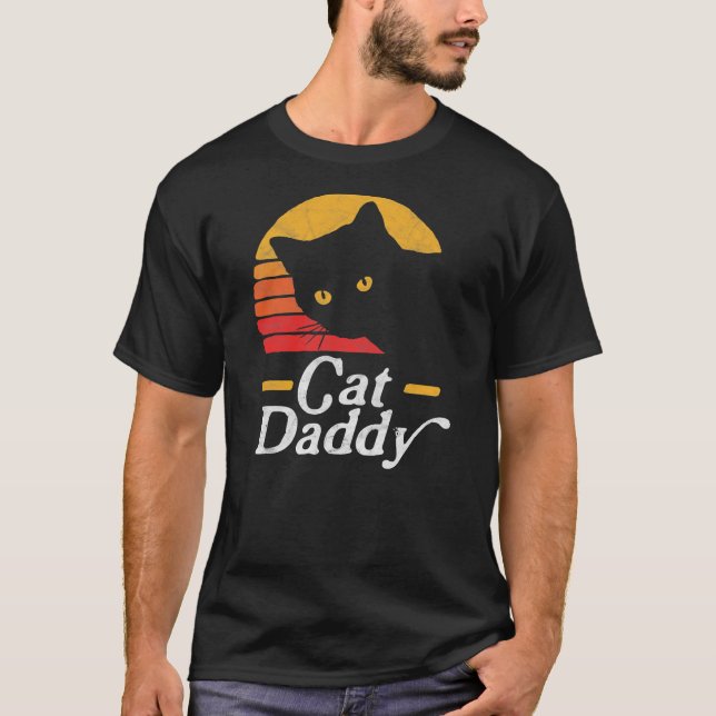 Cat Daddy Vintage Eighties Style Cat Retro T-Shirt (Front)