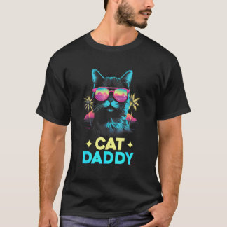 Cat Daddy Vintage Retro Vaporwave 70s 80s Cat Love T-Shirt