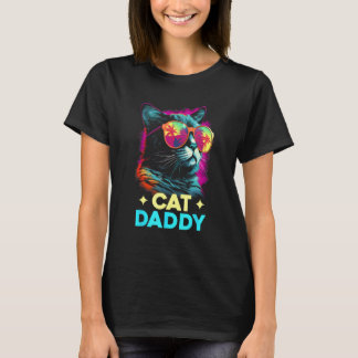 Cat Daddy Vintage Retro Vaporwave 70s 80s Cat Love T-Shirt