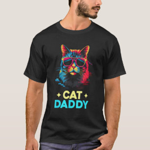 Cat Daddy Vintage Retro Vaporwave 70s 80s Cat Love T-Shirt