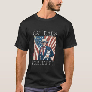 Cat Dads for Harris Liberal Kamala White Dudes Dem T-Shirt