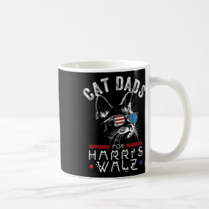 Cat Dads For Harris Waltz 2024 Usa Flag  Coffee Mug