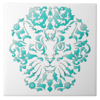 Cat Damask Ceramic Tile