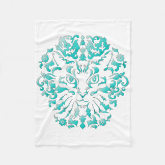 Cat Damask Fleece Blanket