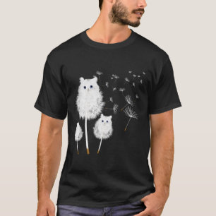 Cat Dandelion Amazing Flower Cat Lover Design Wome T-Shirt