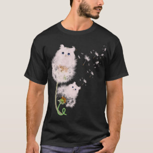 Cat Dandelion amazing Flower Cat lover funny women T-Shirt