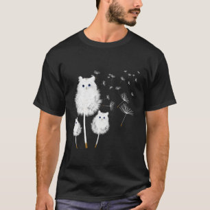 Cat Dandelion Amazing Flower Cat T-Shirt