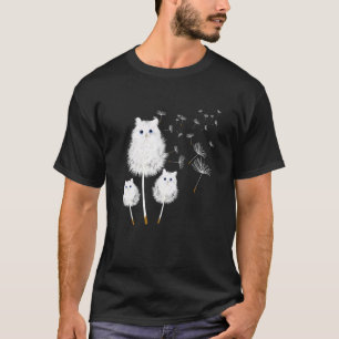 Cat Dandelion Amazing Flower Cat T-Shirt