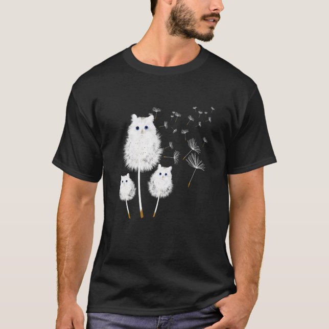 Cat Dandelion Amazing Flower Cat T-Shirt (Front)
