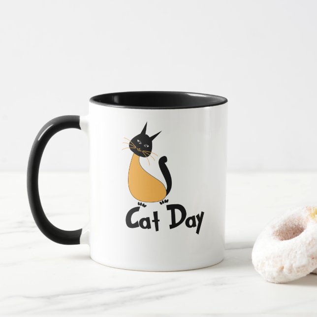 Cat Day Cat Lover Mug (With Donut)