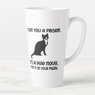Cat Dead Mouse Pillow Latte Mug