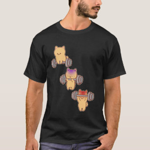 Cat Deadlift Gym Fitness Workout Exercise Funny Ca T-Shirt